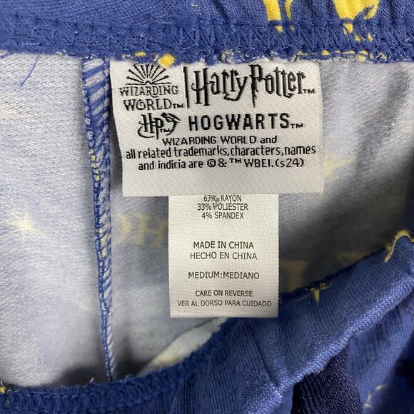 The Wizarding World Of Harry Potter Blue Hogwarts Two Piece PJ Jogger Set Sz.M - Picture 5 of 14